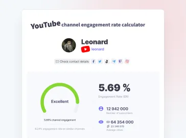 YouTube engagement rate calculator